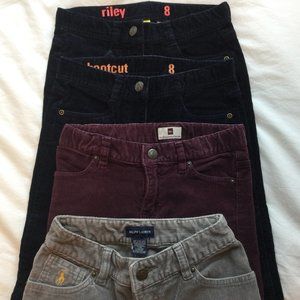 Bundle of Kids Corduroy Pants Size 8 (Tea, J Crew, Ralph Lauren)